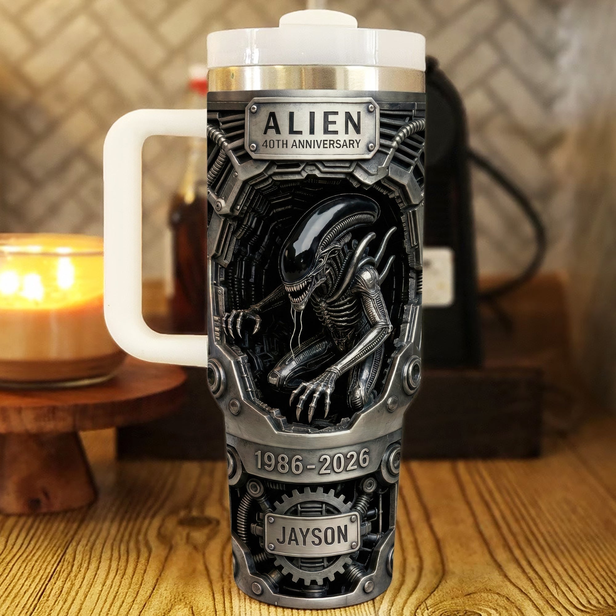 Celebrate Milestones with the Alien 40th Anniversary Tumbler - Personalized Custom Gift for Sci-Fi Lovers Tumbler Cup PopCulturePrints