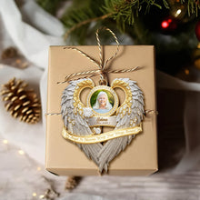 Load image into Gallery viewer, &quot;As My Angel In Heaven Wrap Your Wings Around Me&quot; - Personalized Memorial Ornament - Gift for Loved Ones Ornament PopCulturePrints
