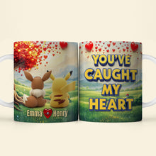 Load image into Gallery viewer, You&#39;ve Caught My Heart - Cute Backview Couple Coffee Mug | Personalized Gifts for Couples Coffee Mug PopCulturePrints
