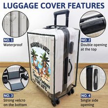 Load image into Gallery viewer, Travel Partners For Life - Personalized Clear Luggage Cover - Custom Gift for Couples Luggage Cover PopCulturePrints
