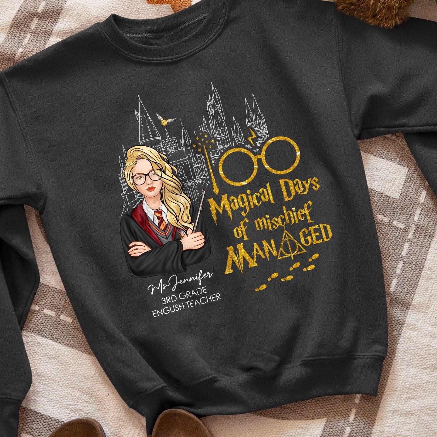 Custom Harry Potter Inspired Teacher Sweatshirt - Personalized Name