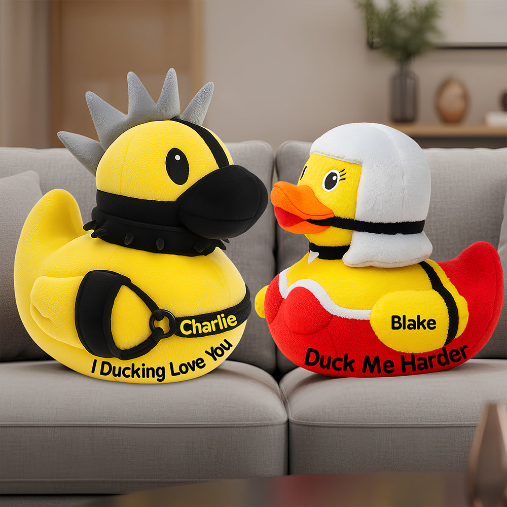 Quirky Love in Every Quack: Naughty Duck Couple Pillow - Personalized Gift for Couples Pillow PopCulturePrints