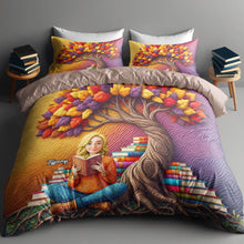 Load image into Gallery viewer, Embrace the Adventure: Reading Girl Quilt Bedding Set - Personalized Gifts for Book Lovers Blanket PopCulturePrints
