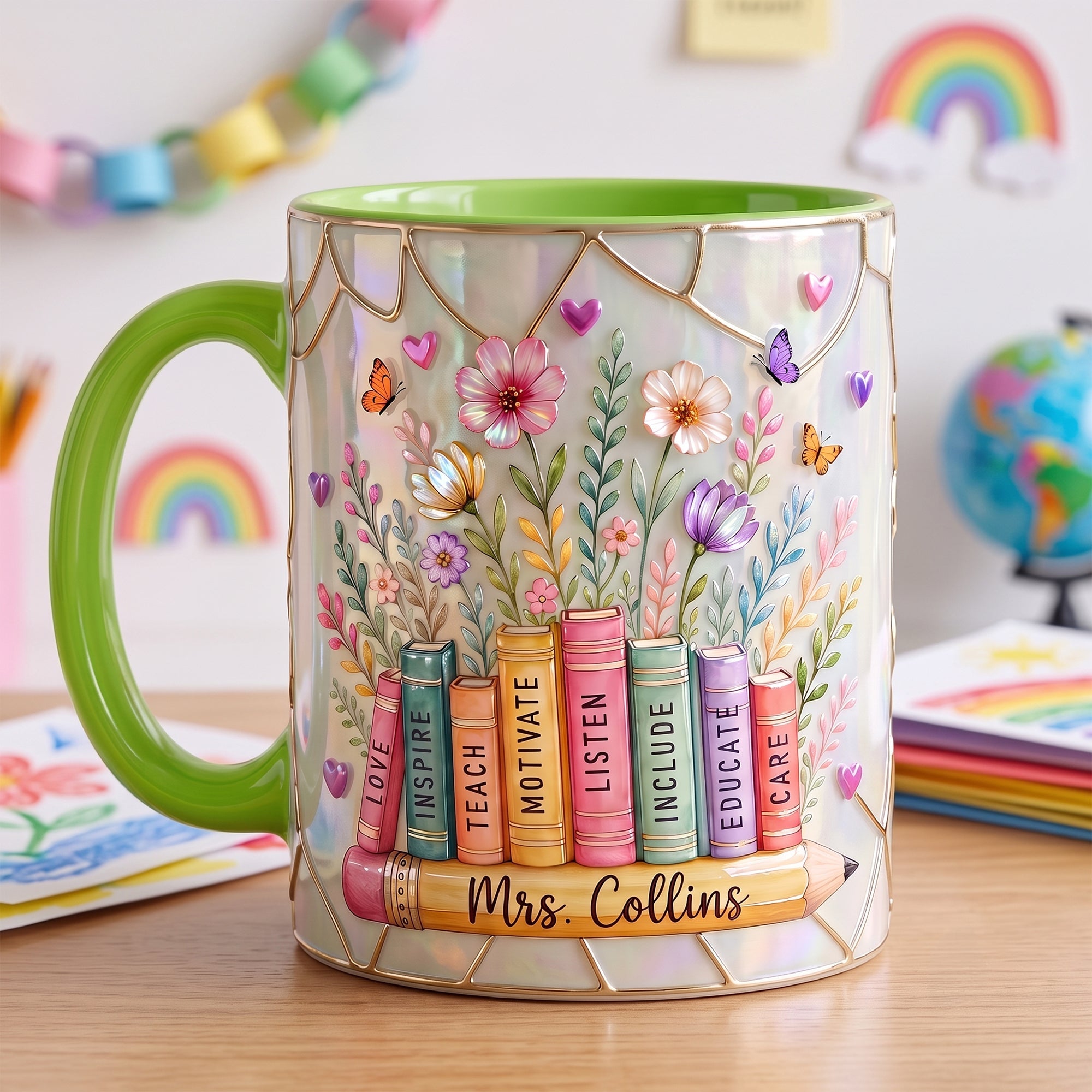 Nurturing Teacher Accent Mug - Personalized Gift for Educators Coffee Mug PopCulturePrints