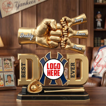 Load image into Gallery viewer, Best Dad Ever - Team Spirit Fist Bump Plaque - Personalized Gift for Dads, Kids &amp; Grandpas Shaped Plaques PopCulturePrints
