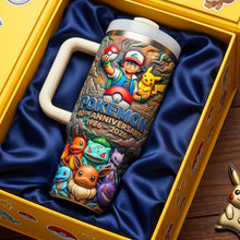 Load image into Gallery viewer, Celebrate 40 Years of Pokémon - Personalized Monster Trainer Tumbler - Unique Gift for Pokémon Fans Tumbler Cup PopCulturePrints
