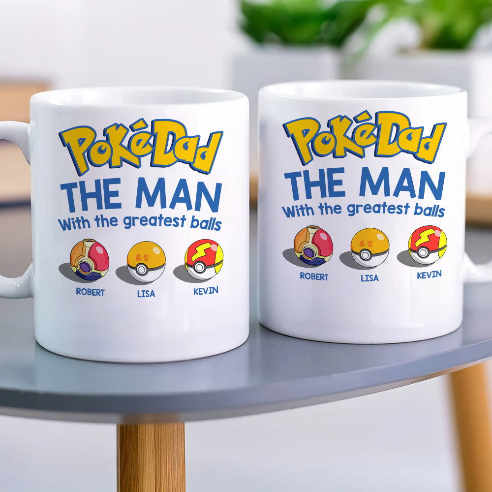 Personalized PokeDad Coffee Mug - Gift for Dad and Family with Fun Ball Design Coffee Mug PopCulturePrints