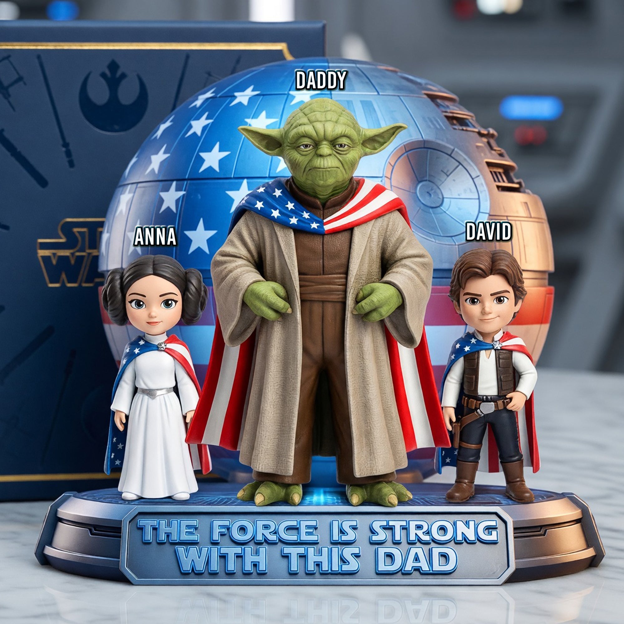 The Force is Strong with This Dad - Personalized Space Hero Dad Acrylic Plaque | Unique Father's Day Gift Shaped Plaques PopCulturePrints
