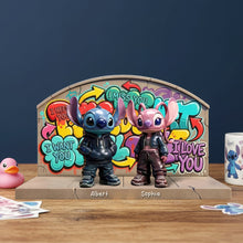 Load image into Gallery viewer, Bold Love: Cute Hiphop Couple Plaque - Personalized Gifts for Couples Shaped Plaques PopCulturePrints
