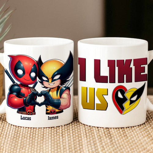 Personalized Deadpool and Wolverine Couple Mug Coffee Mug PopCulturePrints