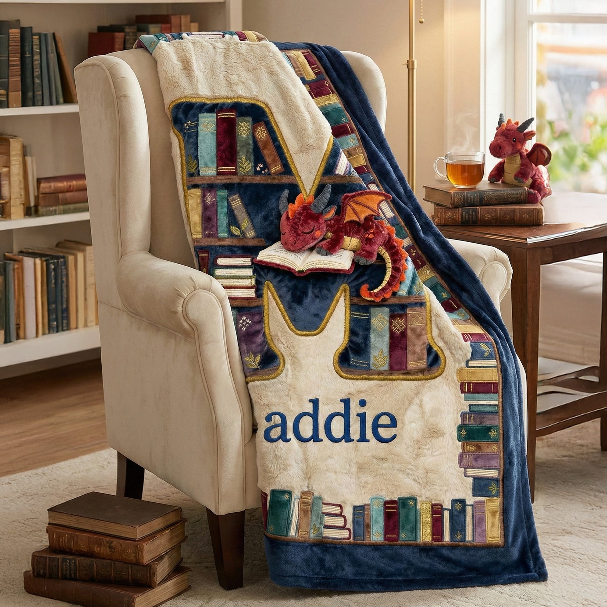 "Unleash Your Imagination with a Cozy Touch" - Fantasy Book Dragon Blanket, Personalized Gift for Book Lovers Blanket PopCulturePrints
