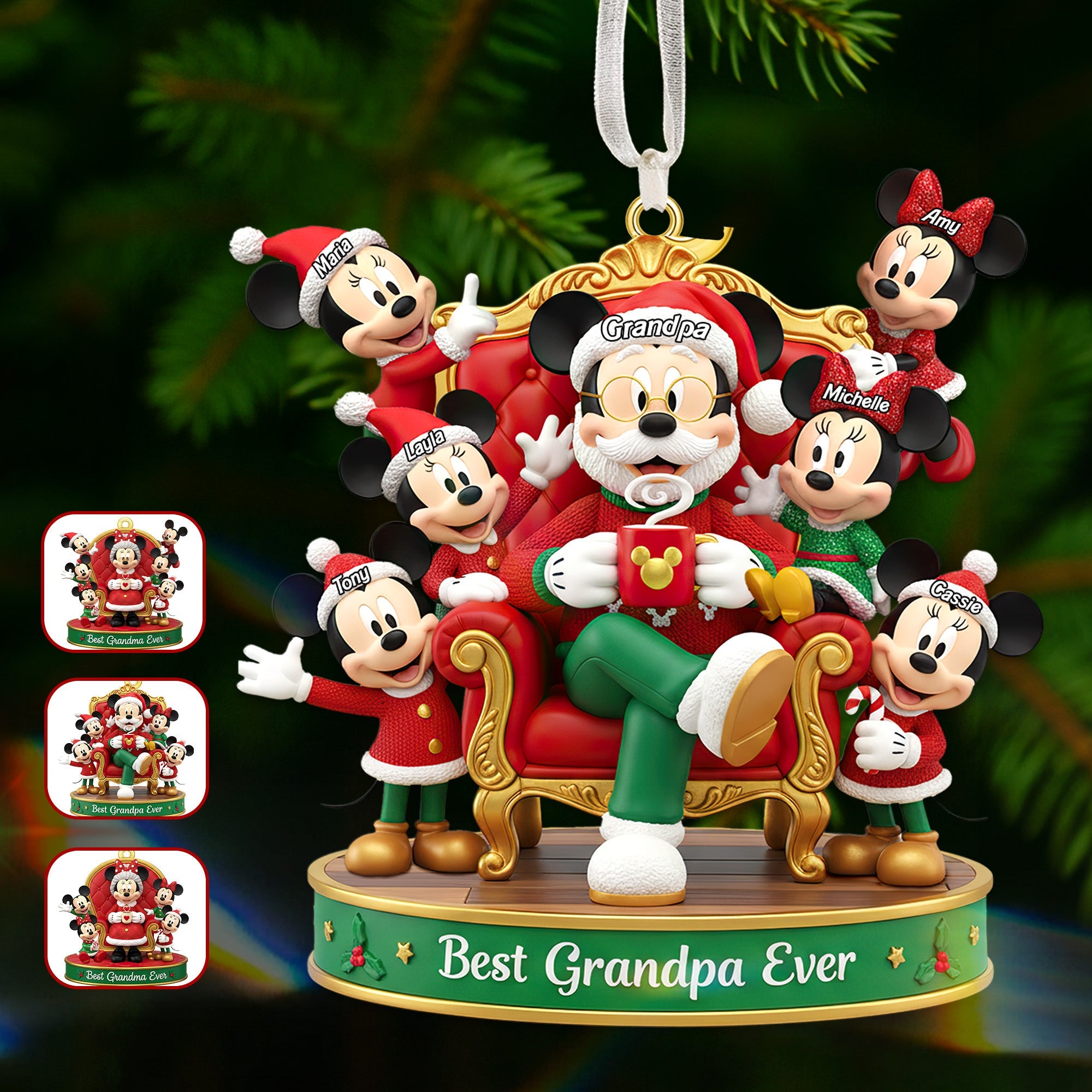 Best Grandma Ever - Personalized Christmas Ornament for Grandparents Ornament PopCulturePrints