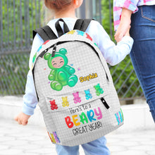 Load image into Gallery viewer, Beary Great Year Personalized Kids Backpack Backpack PopCulturePrints
