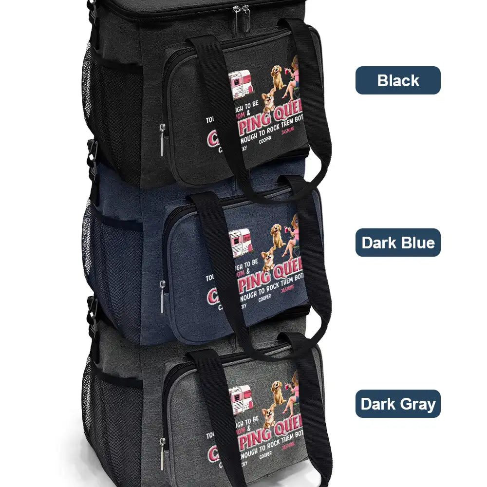 "Tough Enough to Be a Dog Mom & Camping Queen" - Personalized Lunch Bag for Dog Lovers Lunch Bag, Cooling Tote PopCulturePrints