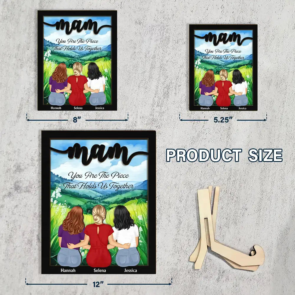 Mom, To The World You Are A Mother - Personalized 2-Layered Wooden Plaque With Stand Wooden Plaque PopCulturePrints