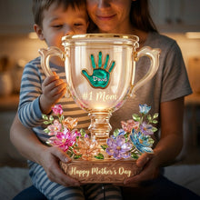 Load image into Gallery viewer, #1 Mom - Customizable Mother's Day Trophy Acrylic Light Box Light Box PopCulturePrints
