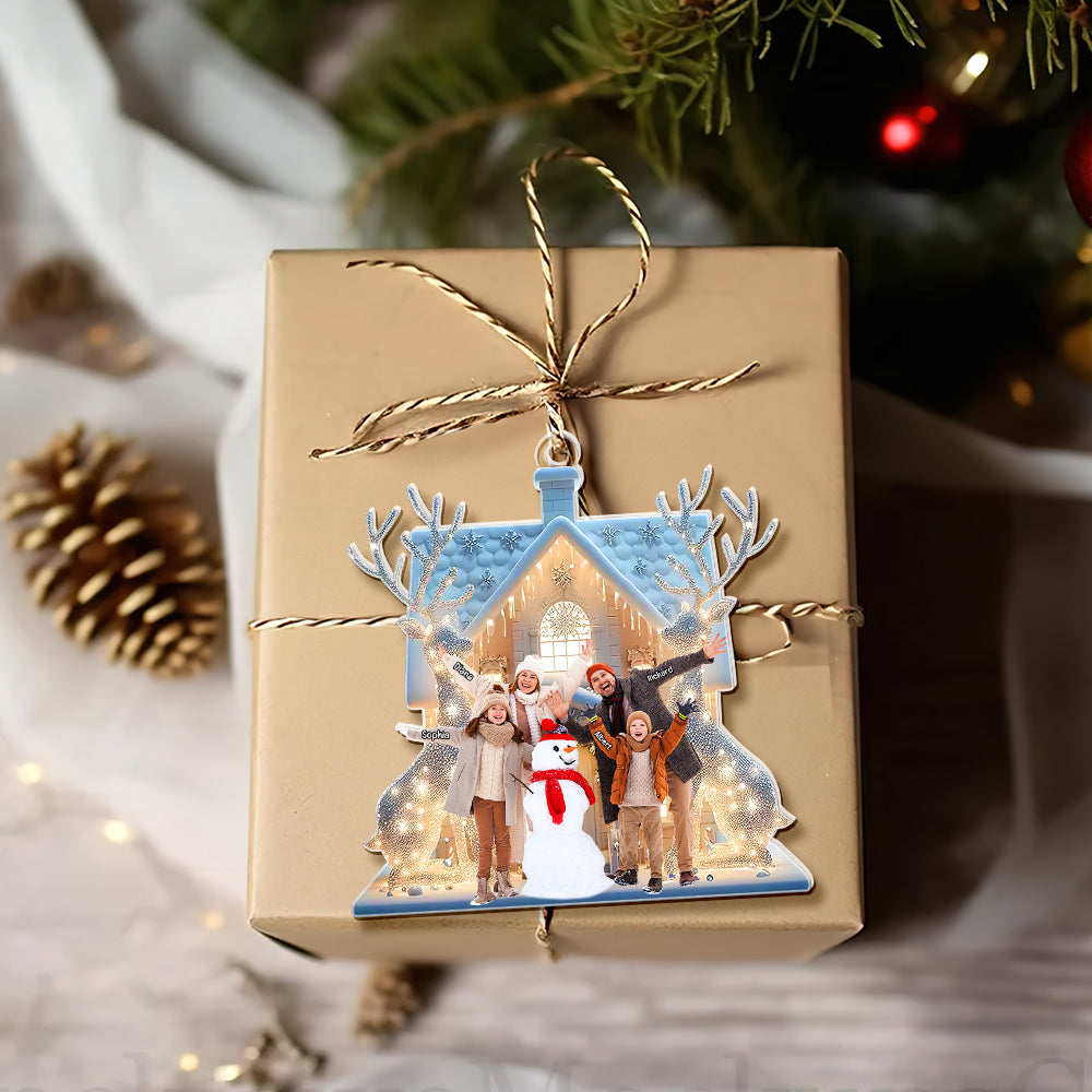 Personalized Family Photo Acrylic Christmas Ornament Ornament PopCulturePrints