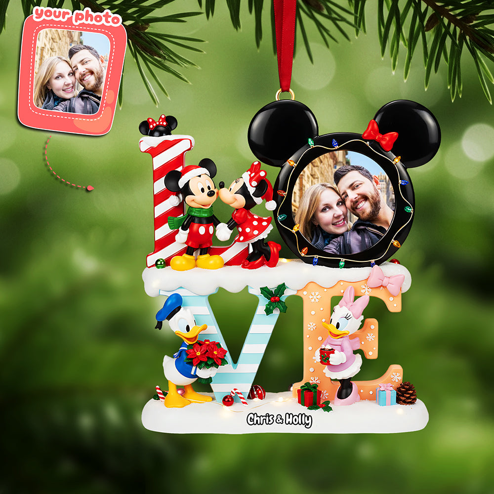 “Capture the Love this Christmas” - Custom Photo Couple Acrylic Ornament - Personalized Gifts for Couples and Loved Ones Ornament PopCulturePrints