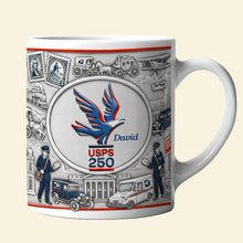 Load image into Gallery viewer, "Celebrate USPS 250 Years with Personalized Touch!" - Postal Job Milestone Coffee Mug - Custom Gift for Postal Workers
