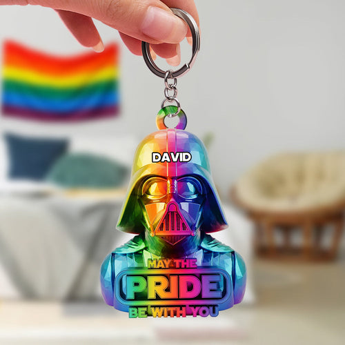 May the Pride Be With You - Custom Galaxy LGBT Keychain - Meaningful Personalized Gifts for Friends and Loved Ones Keychains PopCulturePrints