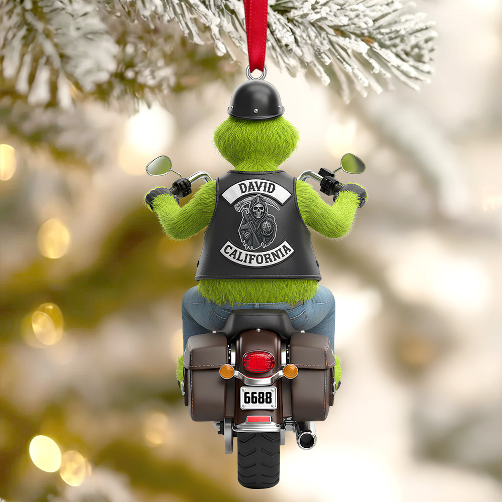 Ride in Style: Personalized Christmas Ornament for Bikers Ornament PopCulturePrints