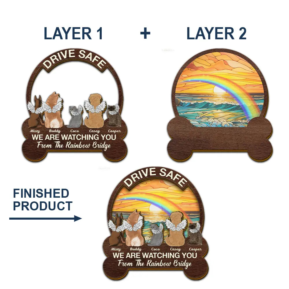 Drive Safe: We're Watching You - Personalized Custom Car Visor Clip for Pet Lovers Car Visor Clip PopCulturePrints