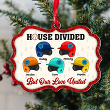 Load image into Gallery viewer, Personalized Baseball Family Christmas Ornament - House Divided, Love United Ornament PopCulturePrints
