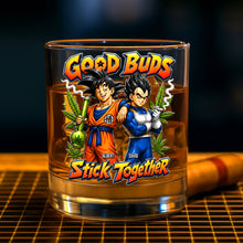 Load image into Gallery viewer, Good Buds - Partners in Chill Round Glass - Personalized Gift for Friends Glass PopCulturePrints
