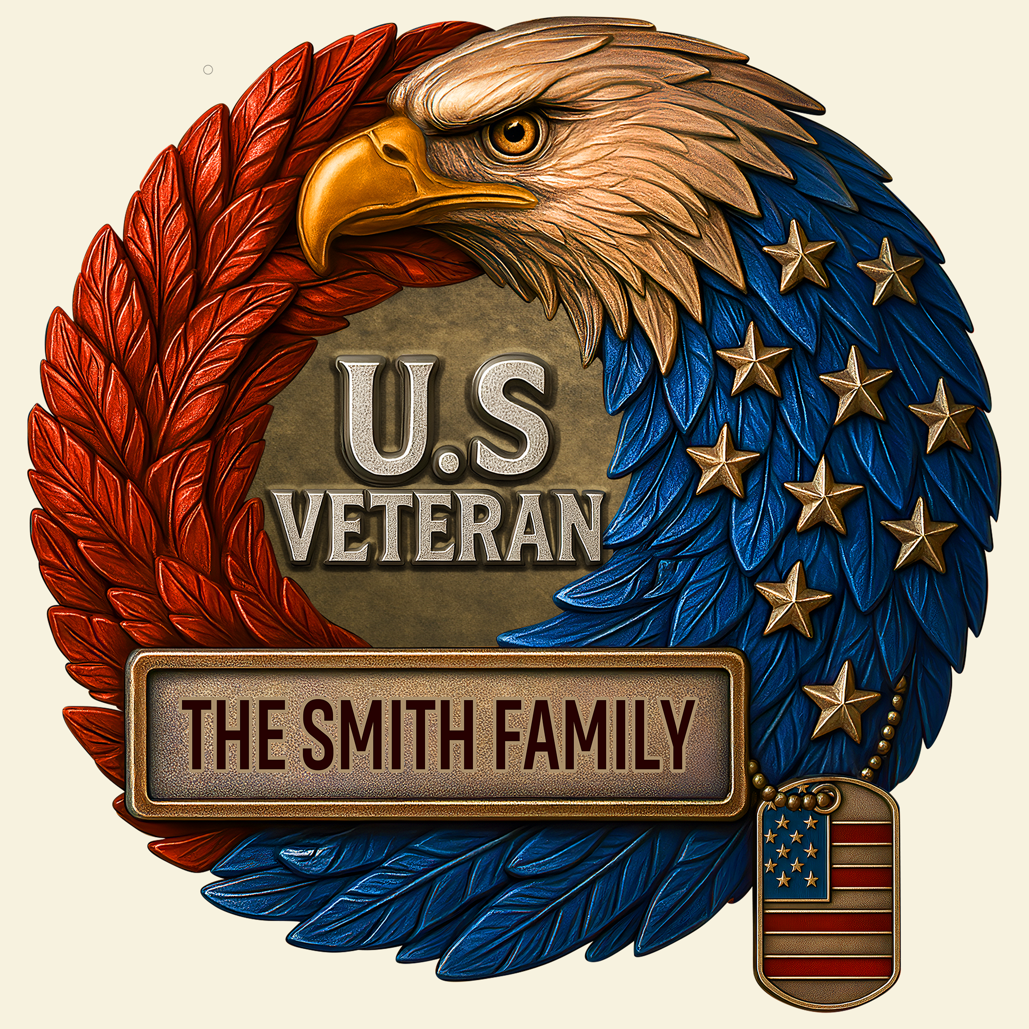 Celebrate Their Heroism - Personalized Veteran Family Metal Sign - Unique Gift for Any Family Metal Signs PopCulturePrints