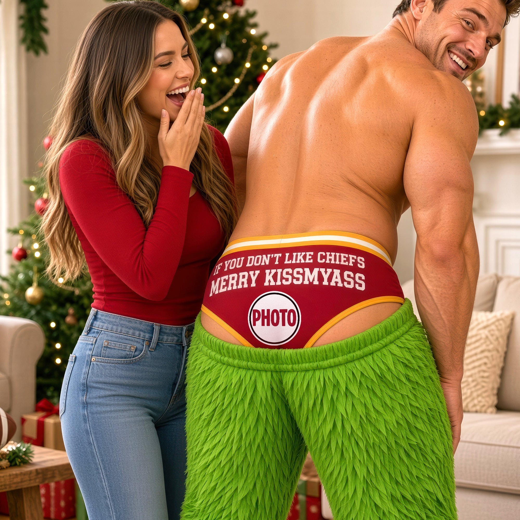 Merry KissMyAss Pajama Pants - Personalized Naughty Gift for Fun-Loving Friends