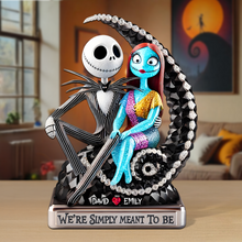 Load image into Gallery viewer, Haunting Sweethearts Acrylic Plaque - Personalized Gift for Couples Shaped Plaques PopCulturePrints
