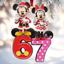 Load image into Gallery viewer, Celebrate Your Love with Custom Mickey &amp; Minnie Holiday Ornament - Perfect Personalized Gift for Couples Ornament PopCulturePrints
