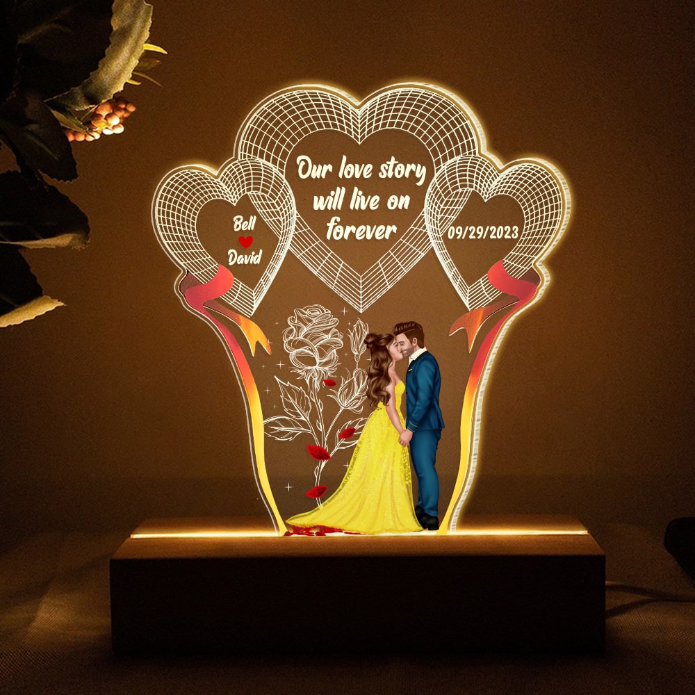 Personalized Romantic 3D LED Light - Couple's Gift for Valentine's Day Gifts Led Night Light PopCulturePrints