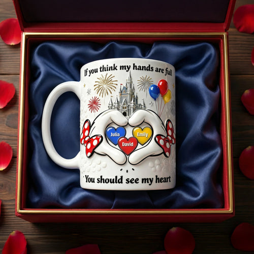 If You Think My Hands Are Full - Personalized Coffee Mug for Mom Coffee Mug PopCulturePrints