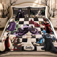 Load image into Gallery viewer, Unleash the Dark Charm - Mystical Villains Chess Quilt Bed Set - Personalized Gifts Bedding Set PopCulturePrints
