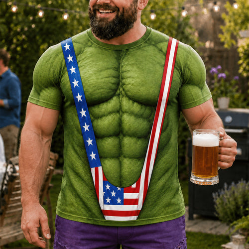 “Proudly Patriotic & Hilariously Bold!” - Funny American Pride Shirt - Customizable Gift for Patriots & Friends AOP Products PopCulturePrints