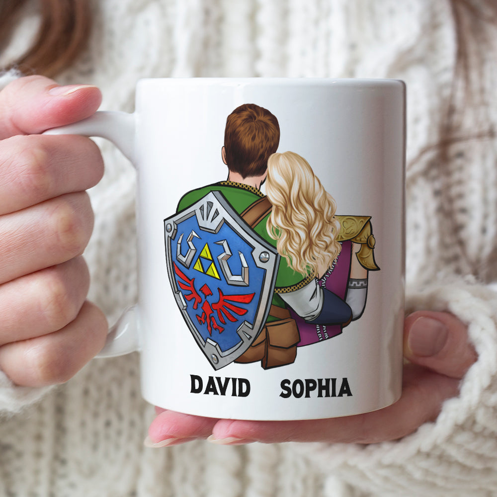 Personalized Gamer Couple Mug - 'I Promise to Love You' - Zelda Lovers Coffee Mug PopCulturePrints