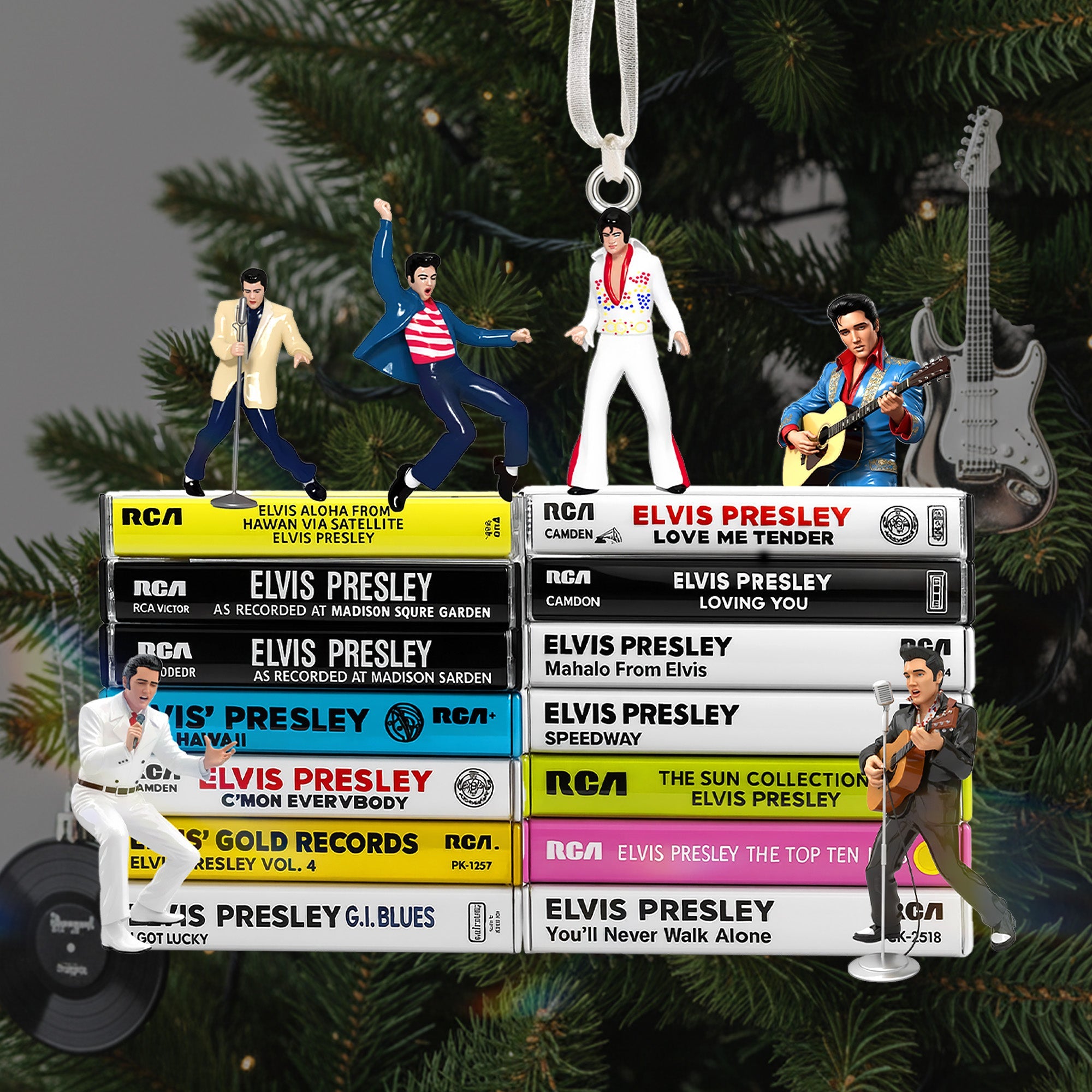 "Celebrate the Legend of Elvis Presley – Customized Christmas Acrylic Ornament – Perfect Gift for Fans and Music Lovers" Ornament PopCulturePrints