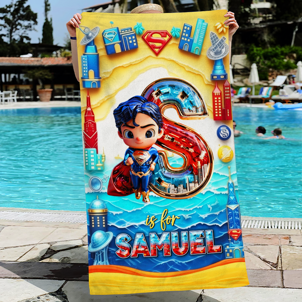 Superhero Style Personalized Beach Towel - Perfect Gift for Kids Beach Towel PopCulturePrints