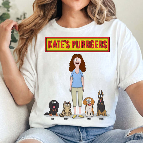 “Celebrate Your Love for Pets!” Personalized Dogs and Cats Mom Shirt - Perfect Gift for Pet Lovers, Moms, and Grandmas Shirts PopCulturePrints