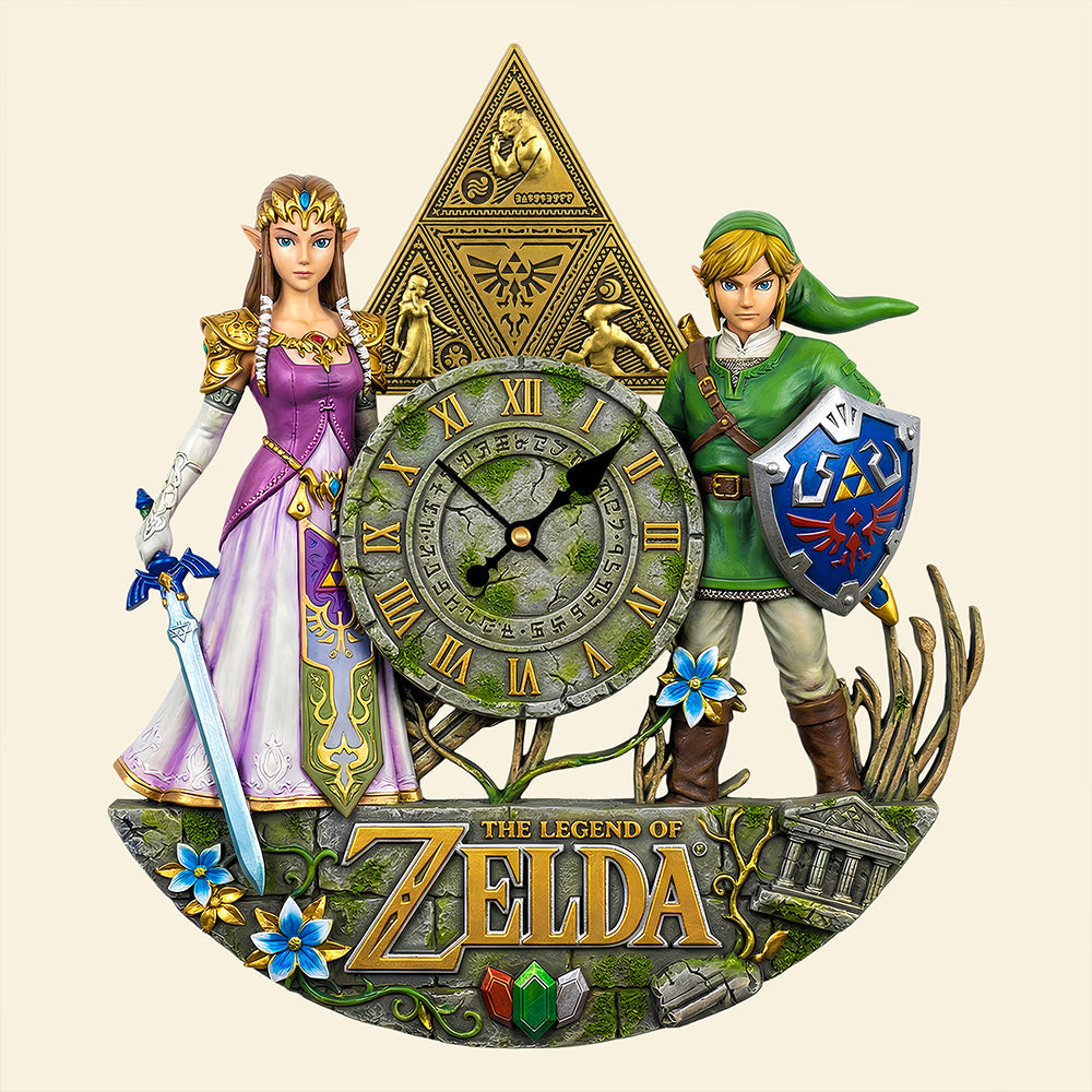 Time for Adventure: Legendary Wall Clock - Personalized Gift for Gamers, Couples & Zelda Fans Hanging Wall Clock PopCulturePrints
