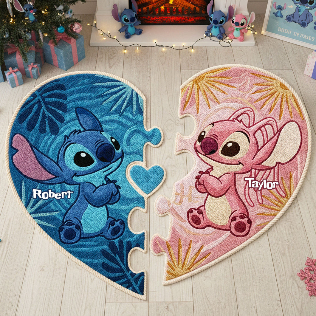 “Complete Your Home with Love: Personalized Cute Characters Doormat” - Custom Gift for Couples Doormat PopCulturePrints