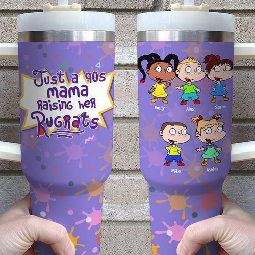 Personalized 90s Mom Tumbler - Fun Cartoon Design Tumbler Cup PopCulturePrints