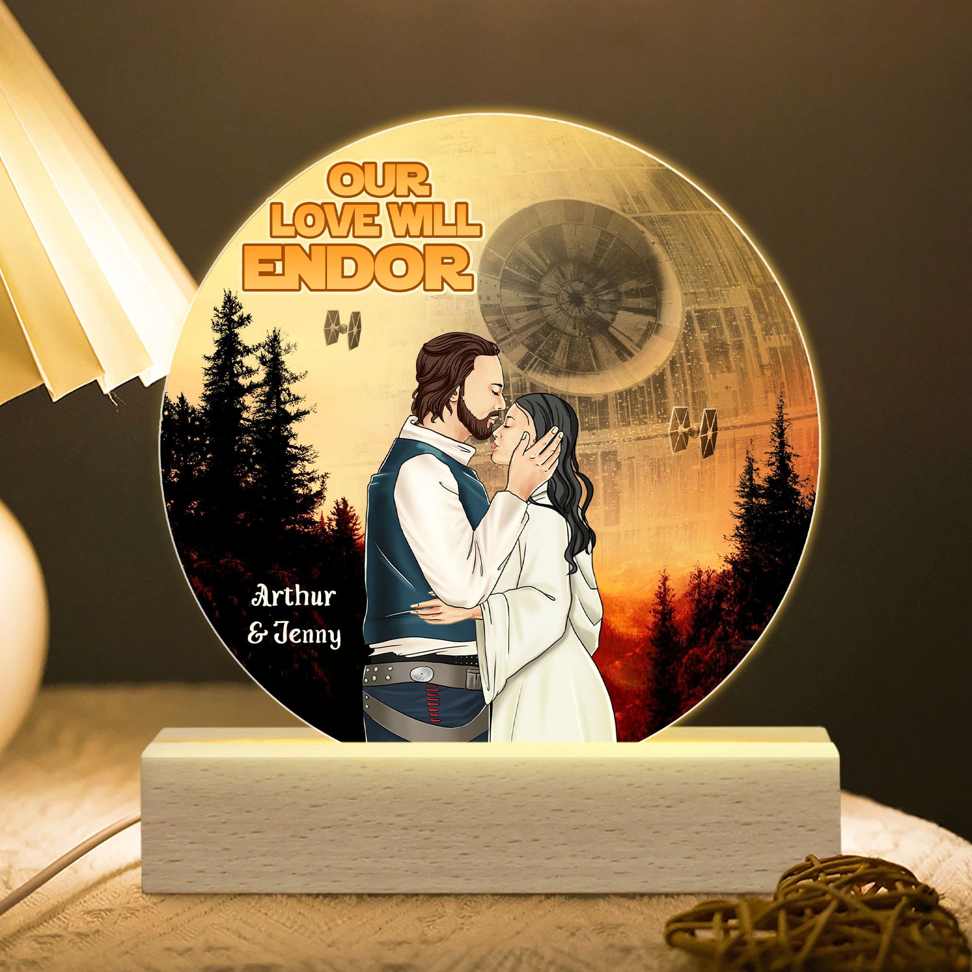 Personalized 3D LED Light for Couples - Our Love Will Endor Led Night Light PopCulturePrints