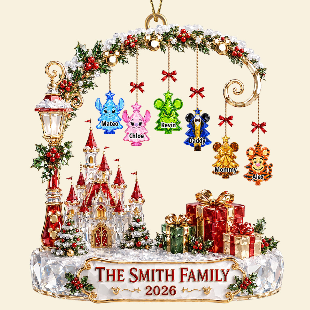Elevate Your Christmas Spirit - Timeless Christmas Ambience Acrylic Ornament - Personalized Gift for Family & Friends