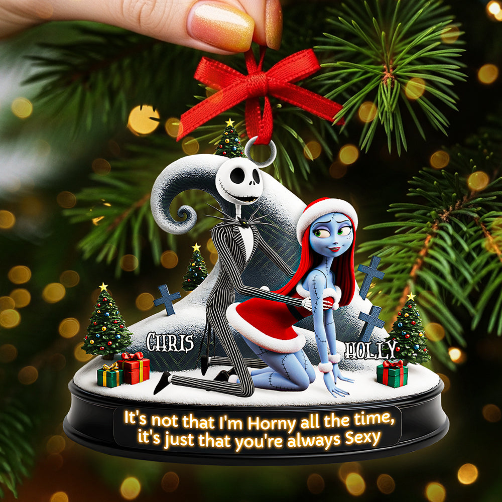 It's not that I'm Horny all the time - Personalized Christmas Ornament for Couples Ornament PopCulturePrints