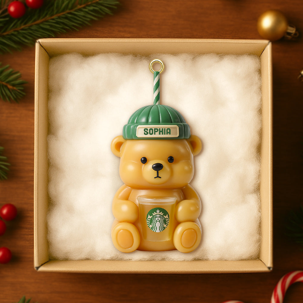 “Sip, Sip, Hooray!” - Personalized Coffee Lovers Christmas Ornament - Perfect Gift for Friends, Family, and Coffee Enthusiasts Ornament PopCulturePrints
