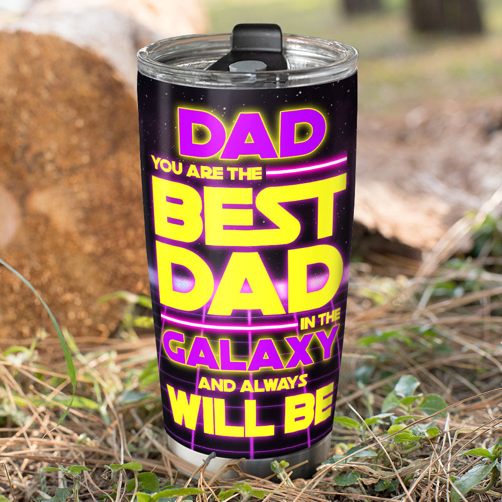 Galaxy's Best Dad Personalized Tumbler Cup - Perfect Father's Day Gift