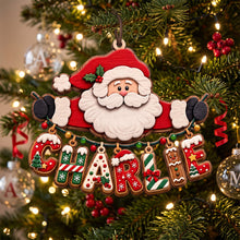 Load image into Gallery viewer, Joyful Santa Name Art Ornament - Personalized Christmas Gift for Everyone
