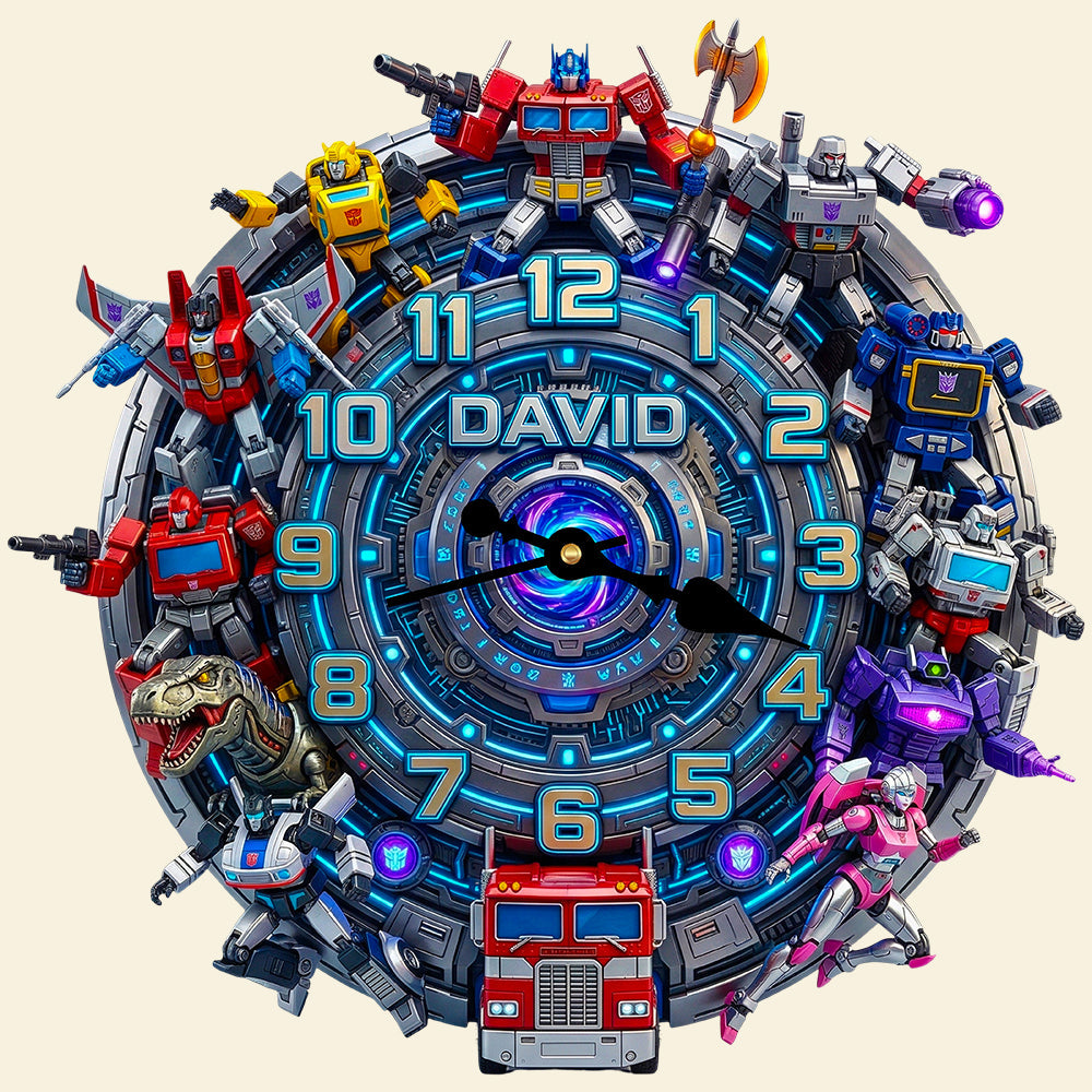 Transform the Time: Futuristic Warrior Acrylic Hanging Wall Clock - Personalized Gifts for Every Occasion Hanging Wall Clock PopCulturePrints